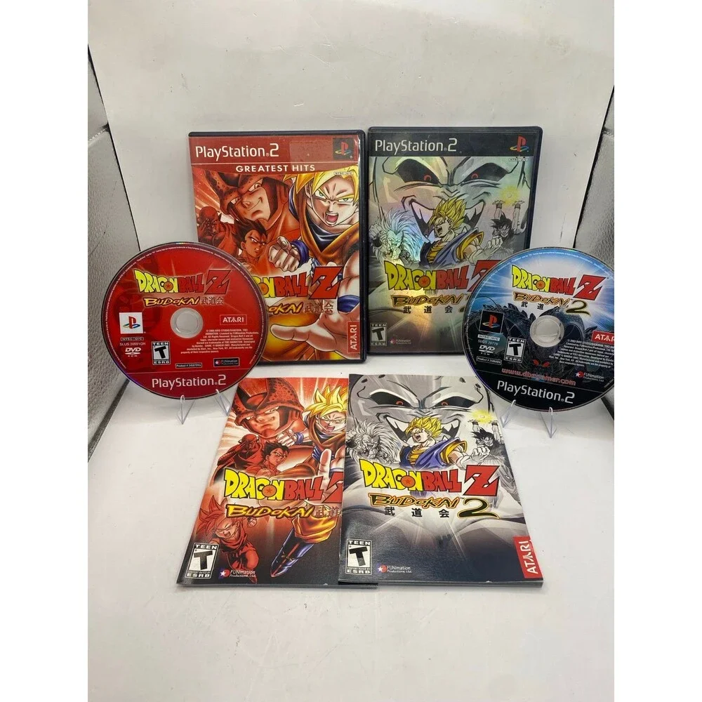 Dragon Ball Z: Budokai 1 & 2 - Playstation 2 PS2 CIB W/ Manual - Tested clean